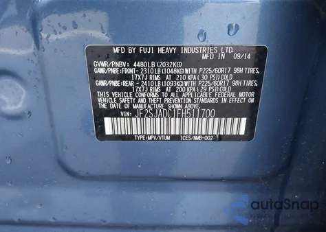 2015 Subaru Forester 2.5I Premium from USA, damaged, VIN JF2SJADC1FH511700